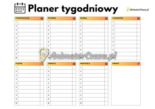 Planer tygodniowy 03